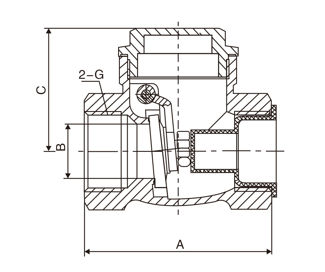 黃銅卧(wò)式止回閥(圖(tu)1)